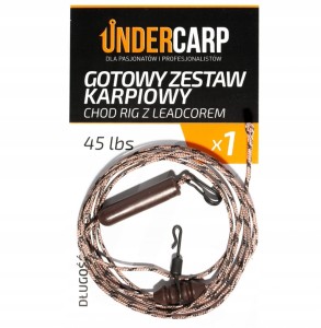 UnderCarp Zestaw Chod Rig z Leadcorem 45lbs/100cm - Brązowy